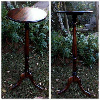 Round telephone table or plant stand in solid wood